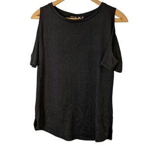 Black Cold Shoulder Rag and Bone Top Blouse Quiet Luxury Office Goth Witch xs